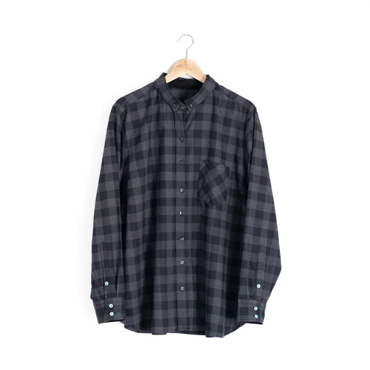 Jay Victoria Black Charcoal Button-Down Long Sleeve Shirt