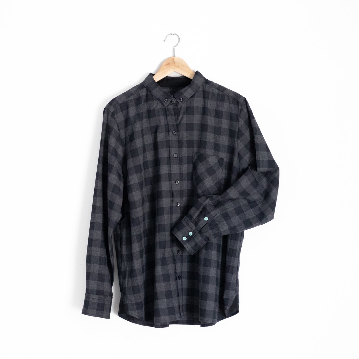 Jay Victoria Black Charcoal Button-Down Long Sleeve Shirt